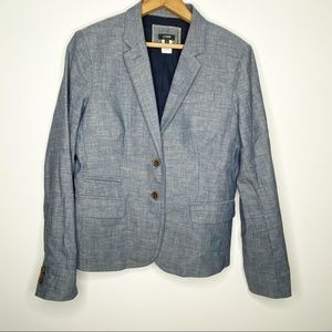 J.Crew size 6 Chambray Schoolboy Blazer Blue